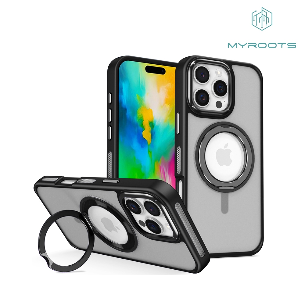 Myroots Zyra Ring 360 Case For Samsung S25 S24 S23 S22 Ultra Casing Magsafe Stand Standing