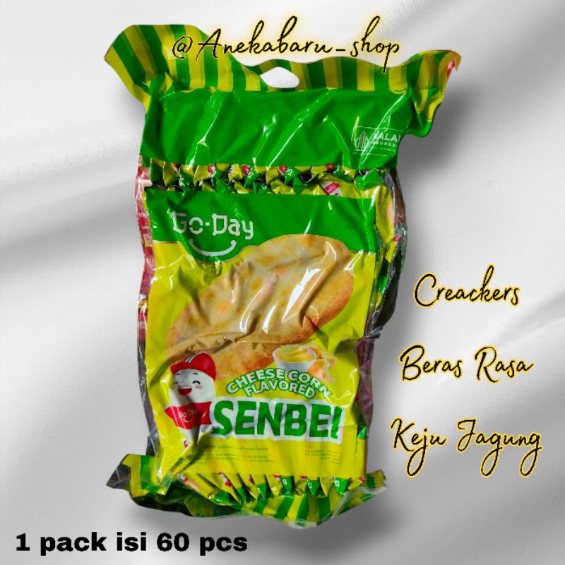 

RB ( 1 PACK / 60 PCS ) Go-Day Creackers SENBEI CHEESE CORN FLAVORED
