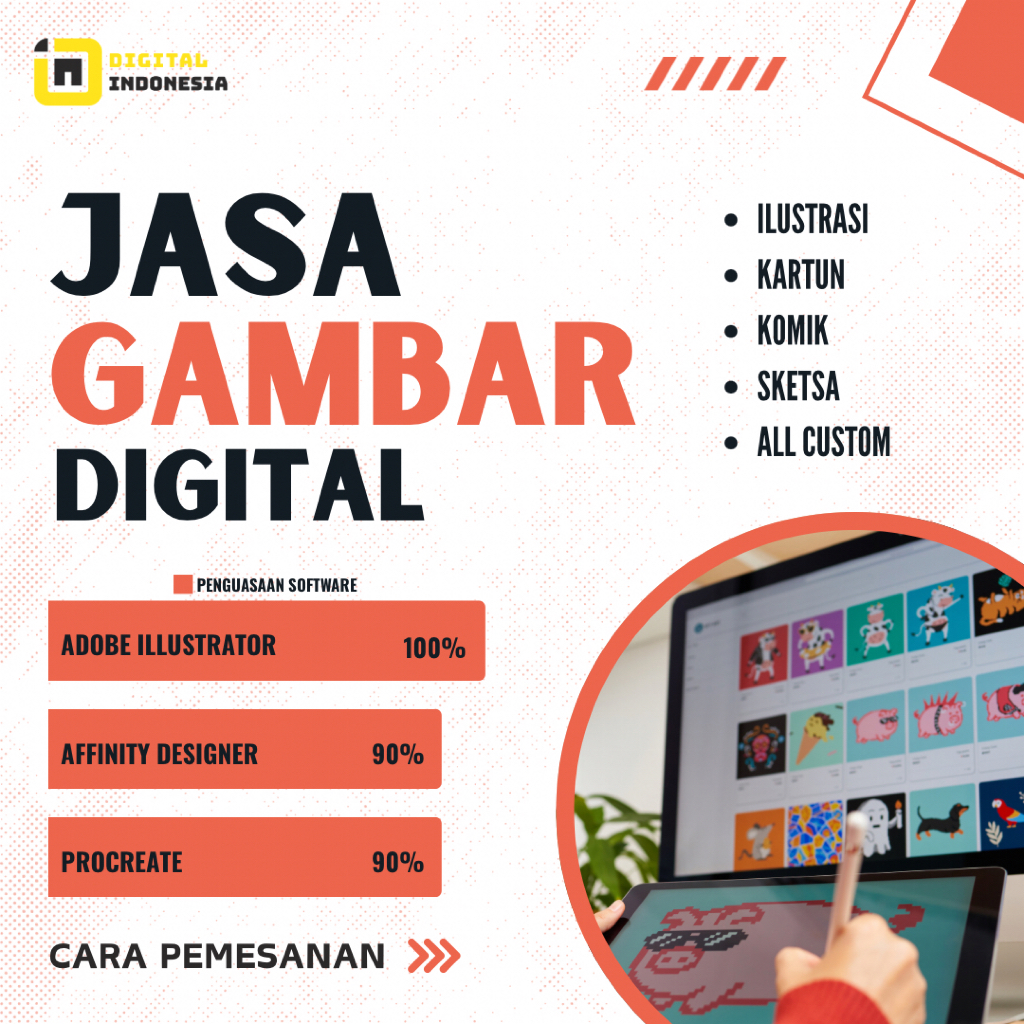 ￼JASA GAMBAR DIGITAL, ICON, ILUSTRASI, KARTUN, STIKER, SKETSA, JOKI GAMBAR,  ALL CUSTOM