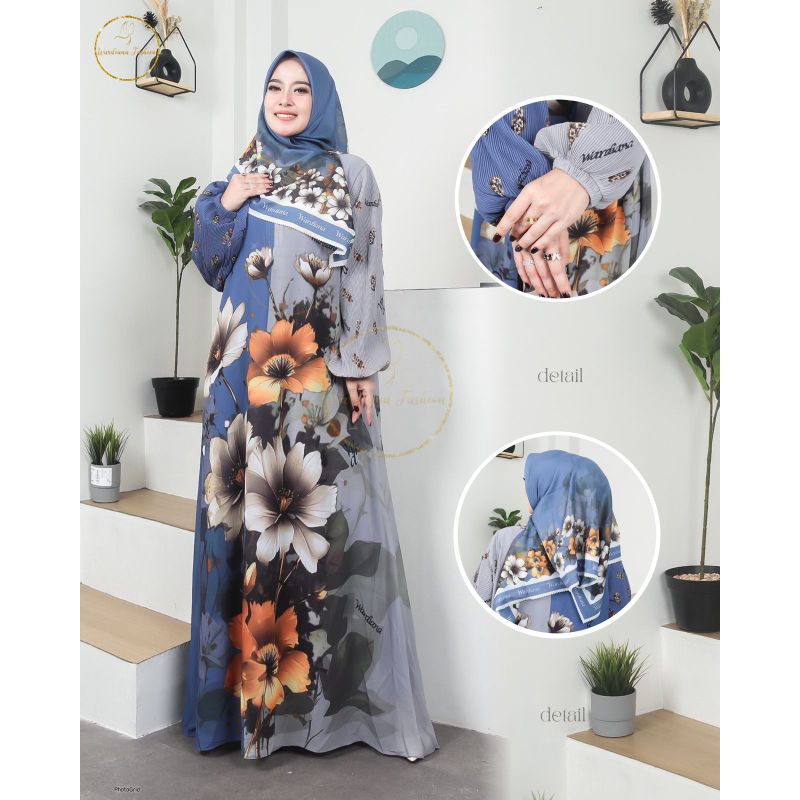 Gamis Bunga Motif Hias By WARDIANA FASHION