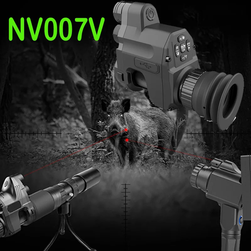 NV007V 14.5mm Lensa Berburu Monokuler 850nm 4x-14x Night Vision Scope Waterproof WiFi 1080P Kamera D