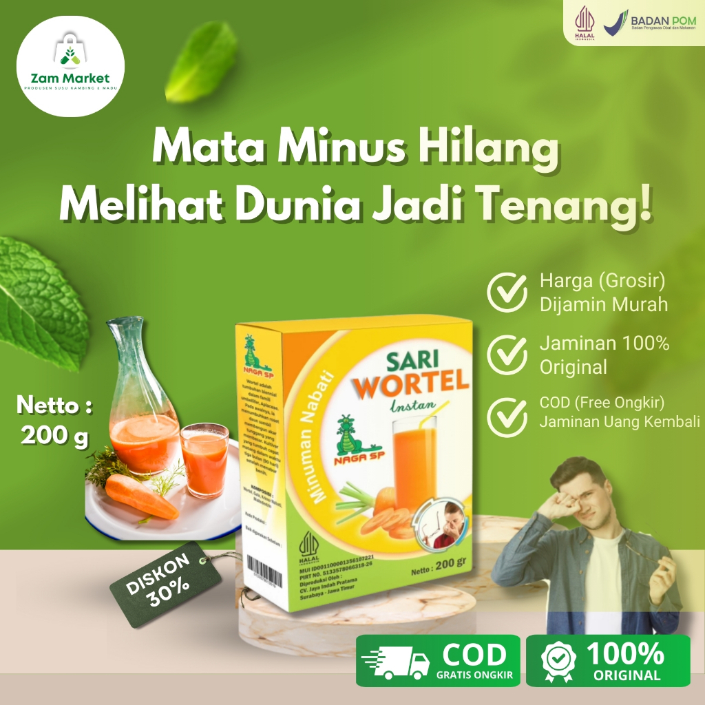 

BELI 2 GRATIS 1 Bubuk Minuman Sari Wortel Naga Sp Origanl Vitamin Mata dan Kulit - ZAM MARKET