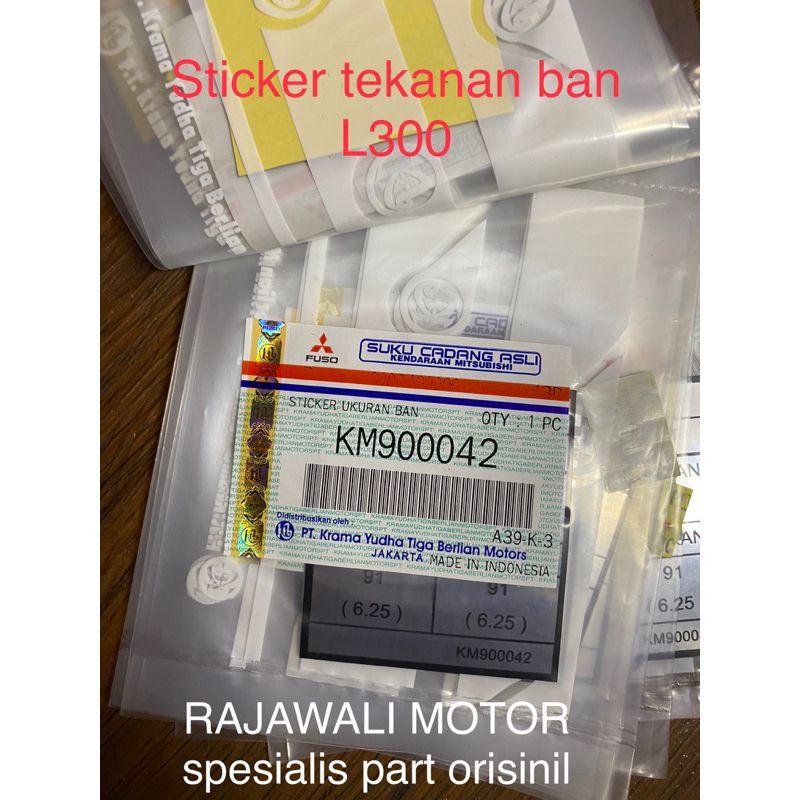 STIKER STICKER UKURAN TEKANAN BAN MITSUBISHI L300 ORIGINAL KM900042