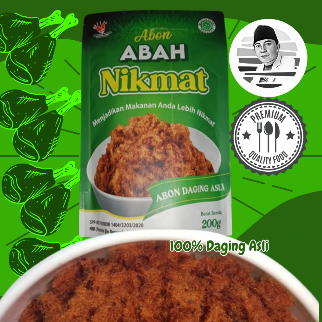 

ABON AYAM 200 gram/100 gram 100% Daging Asli ABON ABAH NIKMAT