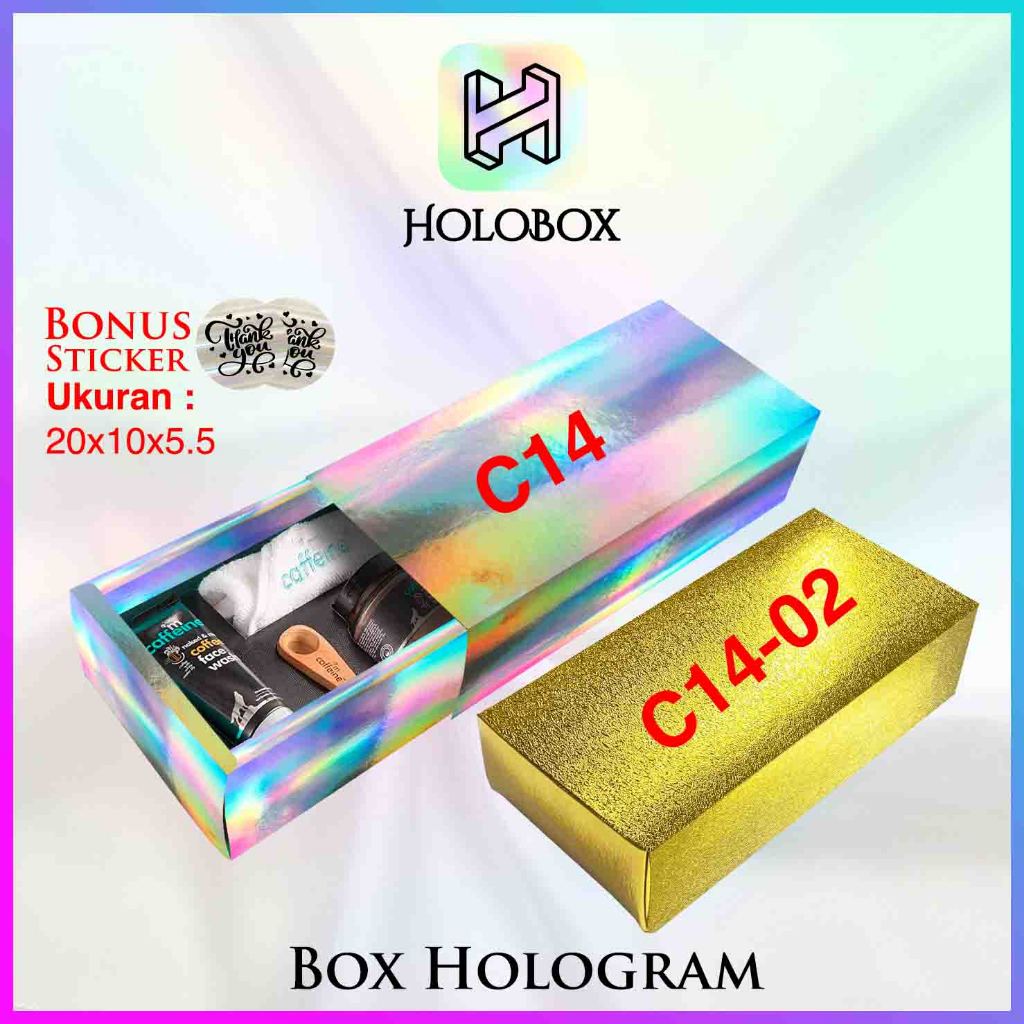 

KOTAK HOLOGRAM|KADO|HAMPERS|SOUVENIR|SLIDE BOX|DUS|PACKAGING|C14