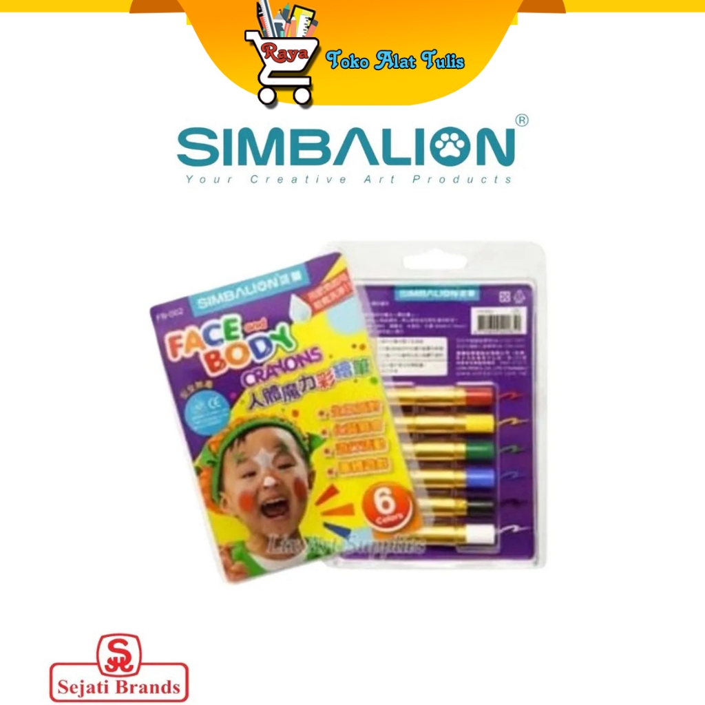 

Simbalion Face & Body Crayons Paint Cat Untuk Kulit Non-Toxic