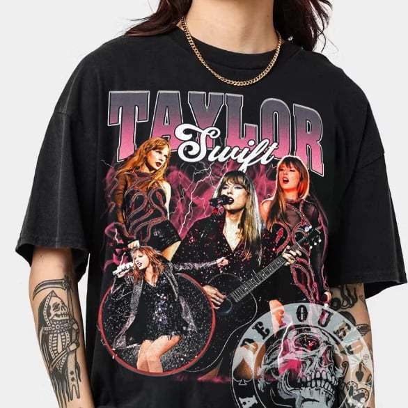 TAYLOR SWIFT BOOTLEG VINTAGE TEE | TAYLOR SWIFT OVERSIZED WASH RAP TEE | KAOS BUILTUP OVERSIZED RETR