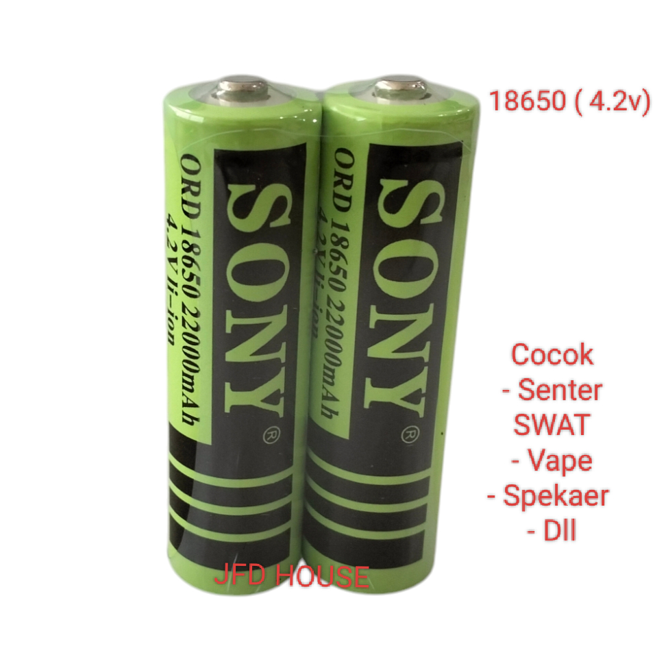 BATERAI 18650 CHARGER ORD18650 4.2V 22000Mah KUALITAS SUPER BATRE CAS RECHARGEABLE 18650 4,2V