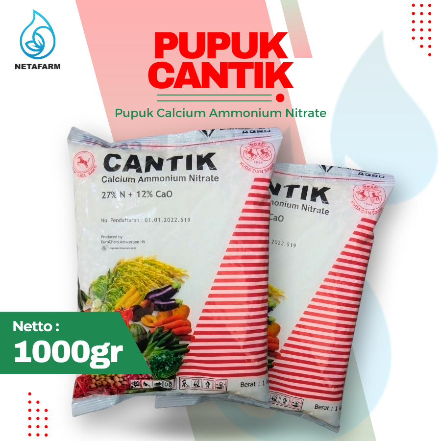 Pupuk Cantik Calcium Ammmonium Nitrate Cap Kuda Sakti - 1 kg