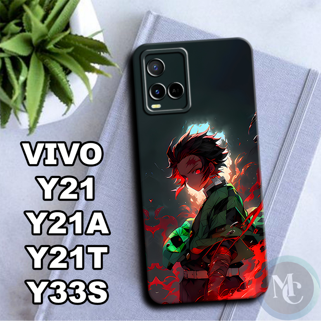 CC12/Softcase karet lentur untuk Vivo Y21,Y21A,Y21T,Y33S/Motif karakter anime Tanjiro/case Vivo Y21/
