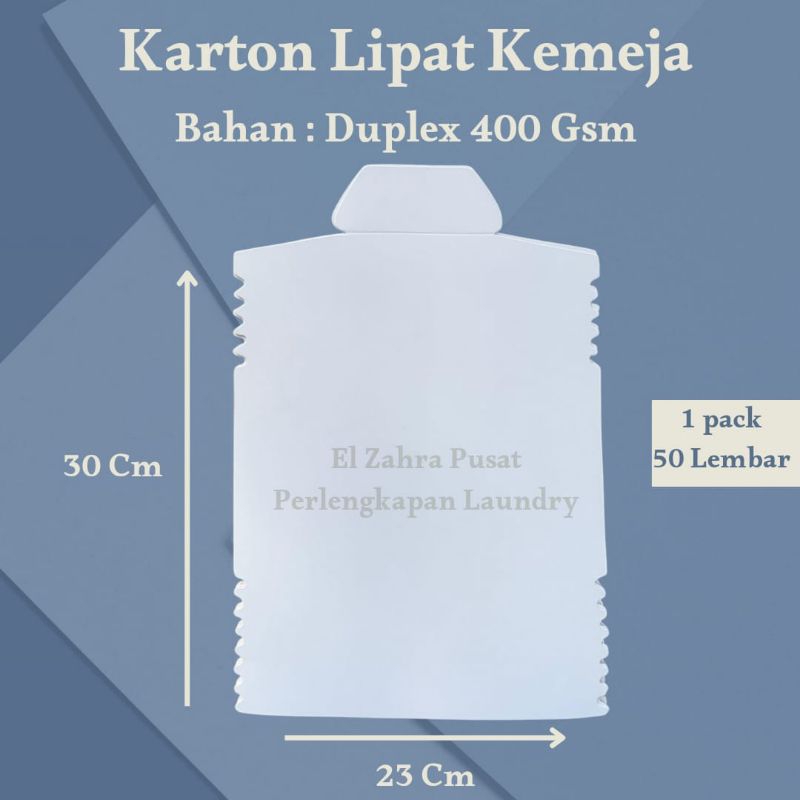 

Karton Lipat Kemeja 400 Gr, Tebal Kokoh, isi 50 lembar, Penyangga packing Kemeja Lipat Satuan