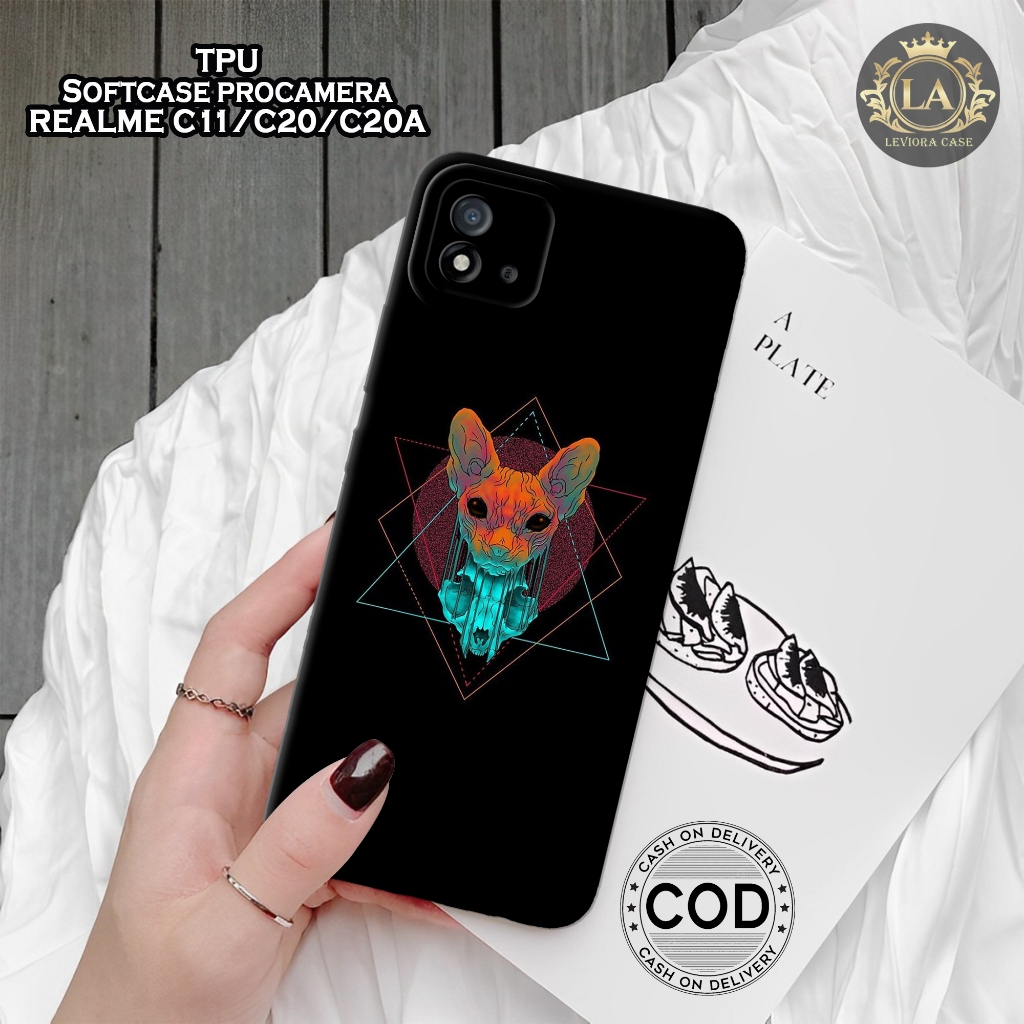 Case Realme C11/C20/C20A 2021 - Leviora Case - Fashion Case Hitam - Softcase Realme C11/C20/C20A - C