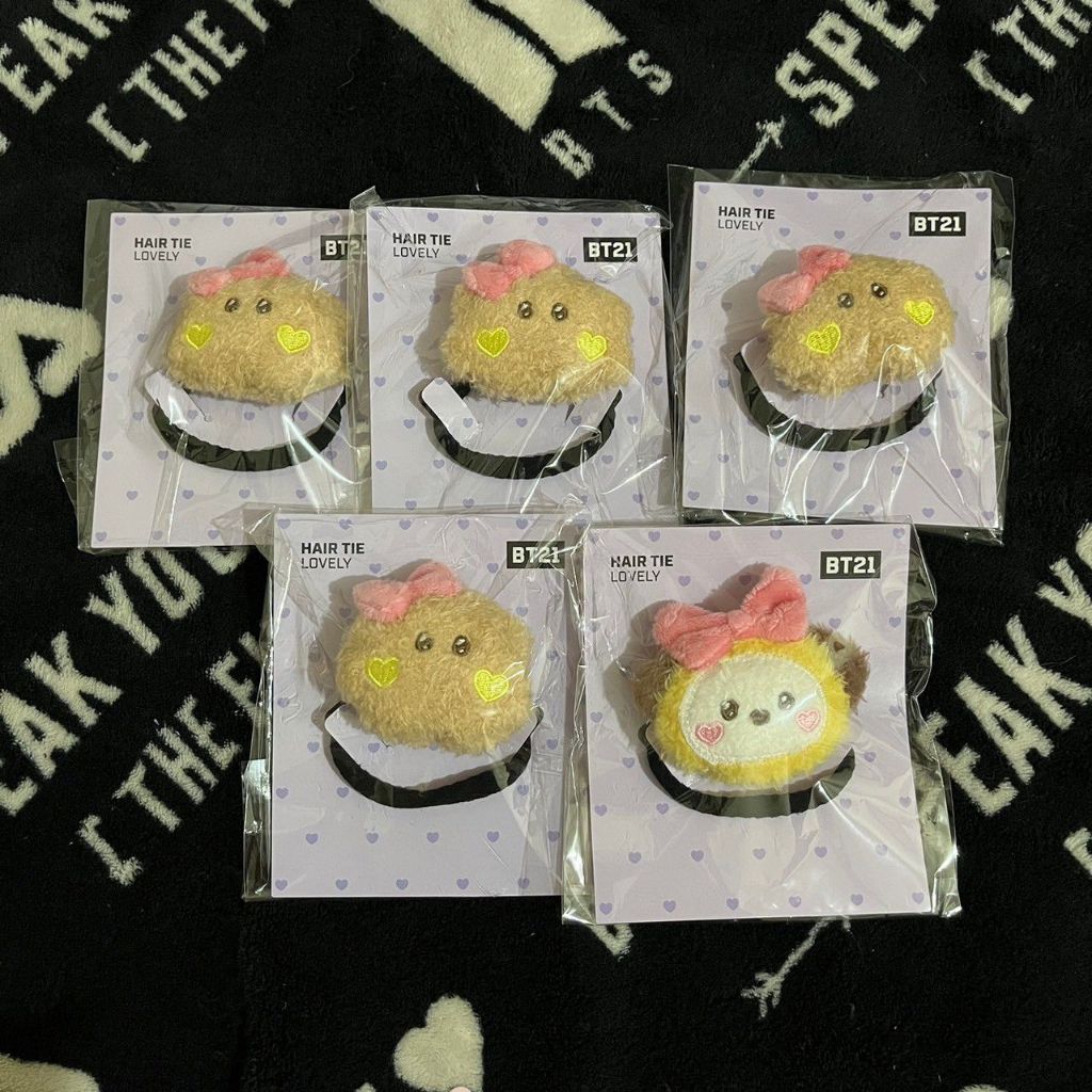[Ready Stock - Baca Deskripsi] Official BT21 Plush Hair Tie Lovely Shooky Cooky Chimmy