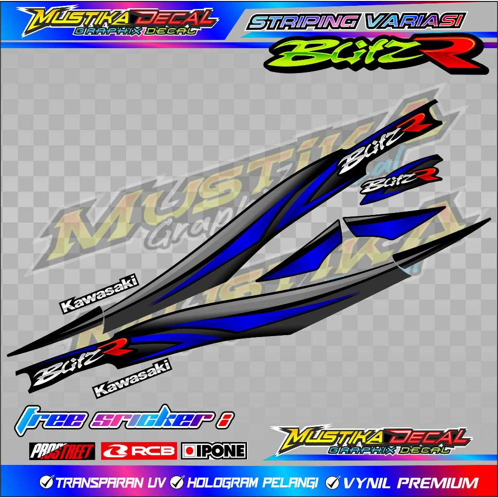 STRIPING VARIASI KAWASAKI BLITZ R/ STICKER LIST MOTOR KAWASAKI BLITZ R