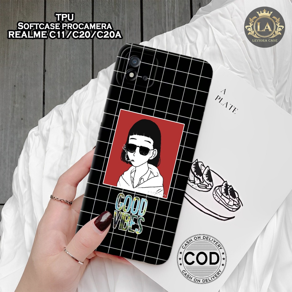 Case Realme C11/C20/C20A 2021 - Leviora Case - Fashion Case Hitam - Softcase Realme C11/C20/C20A - C