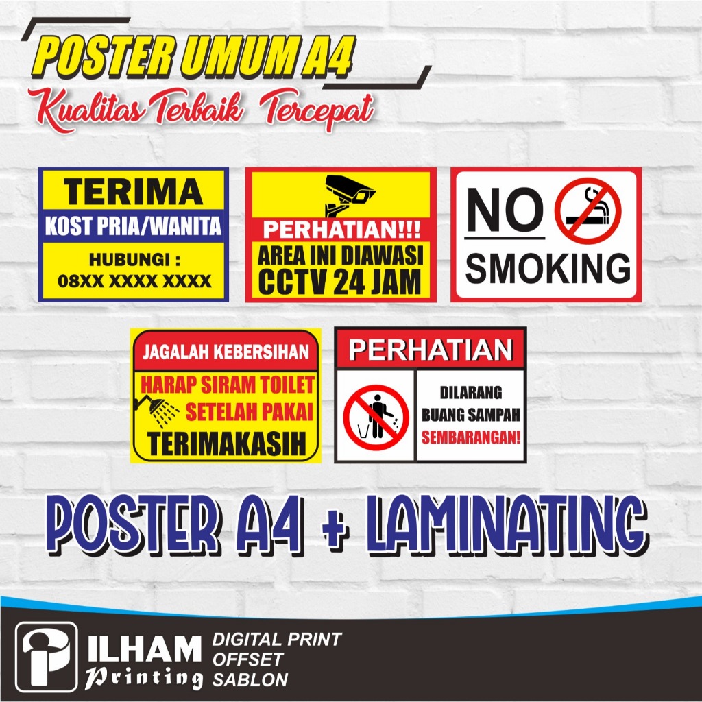 

JUAL POSTER A4 + LAMINATING ONLINE TERMURAH