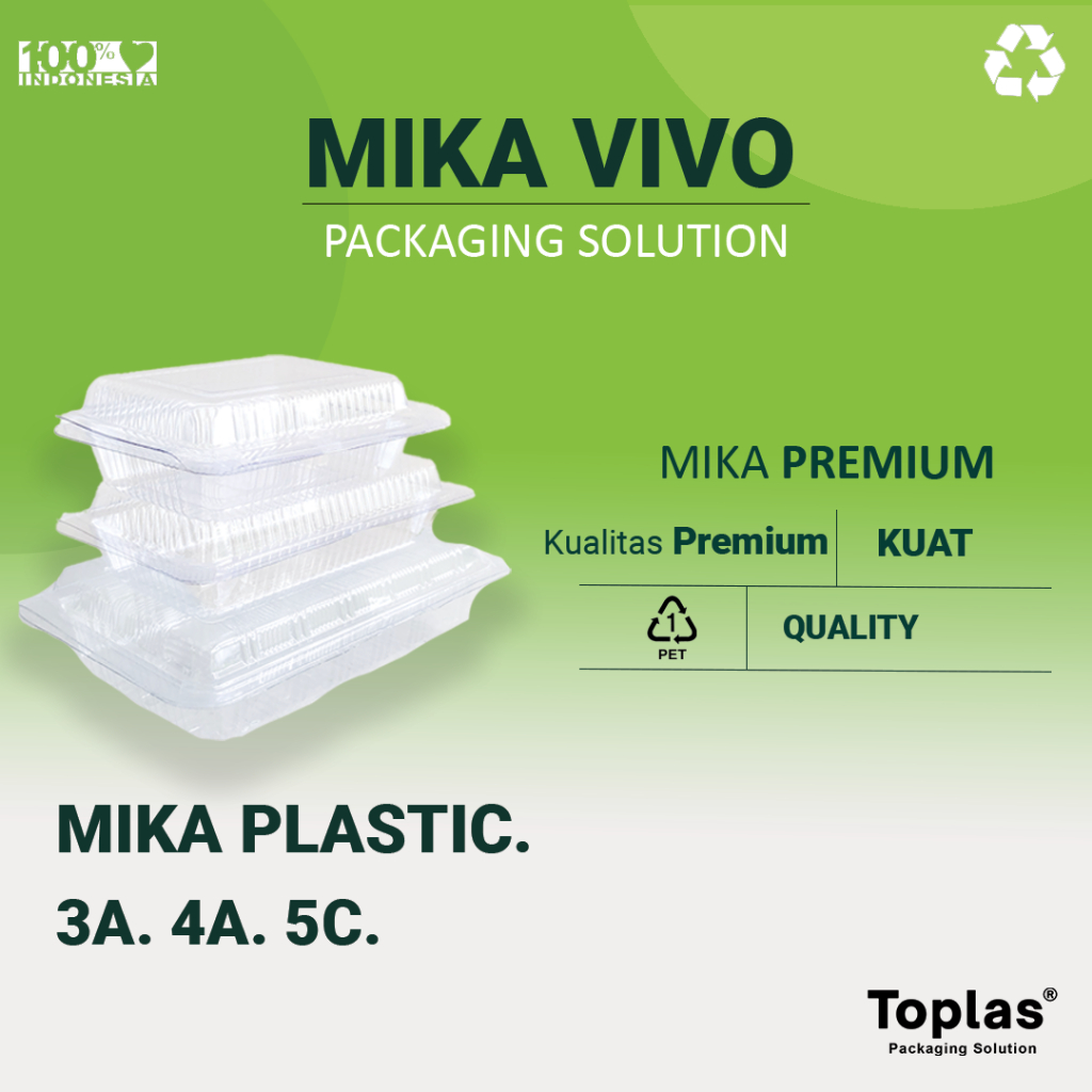 Mika VIVO 3A, 4A, 5A isi (100pcs)/ Mika Plastik Bening / Mika plastik kotak bening transparan