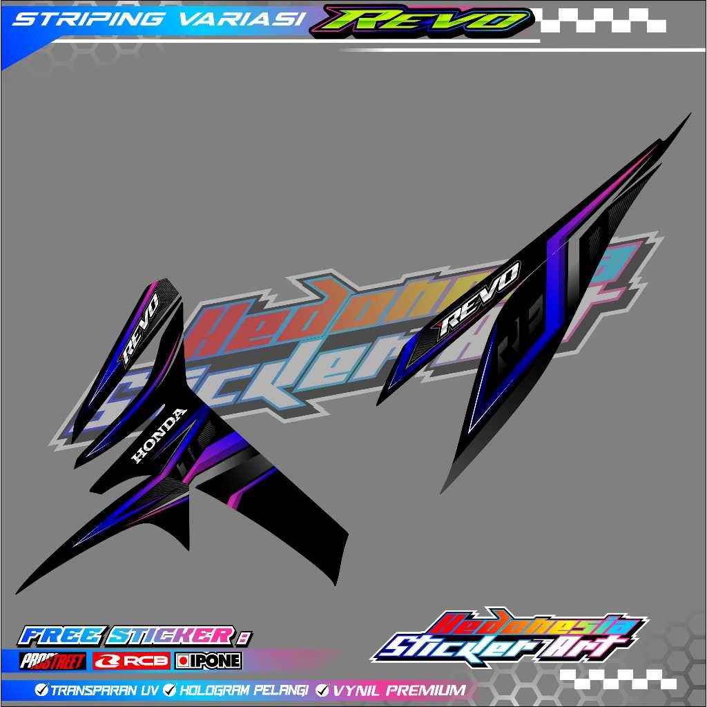 STRIPING VARIASI MOTOR HONDA REVO / STICKER LIST VARIASI MOTOR HONDA REVO