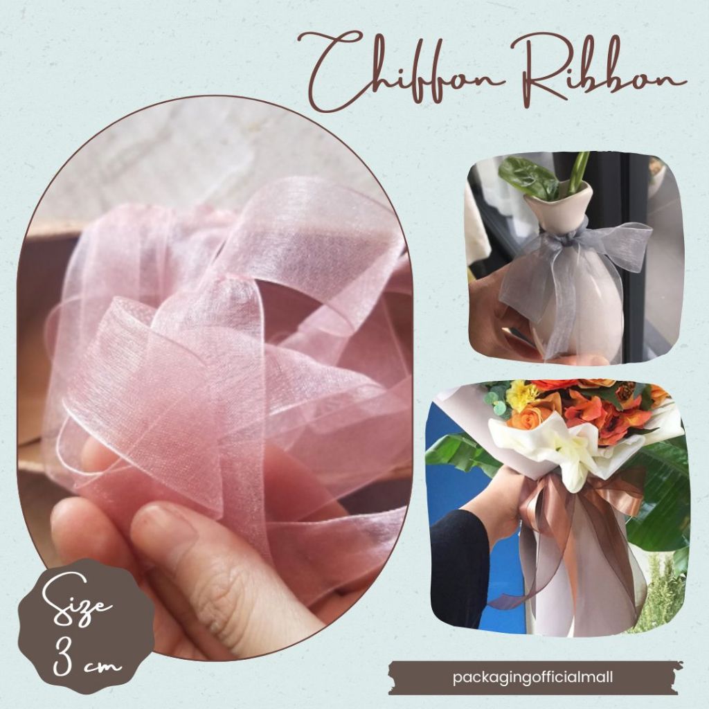 

CHIFFON RIBBON 3 CM / PITA KAIN / PITA KADO / FLORIST SUPPLY