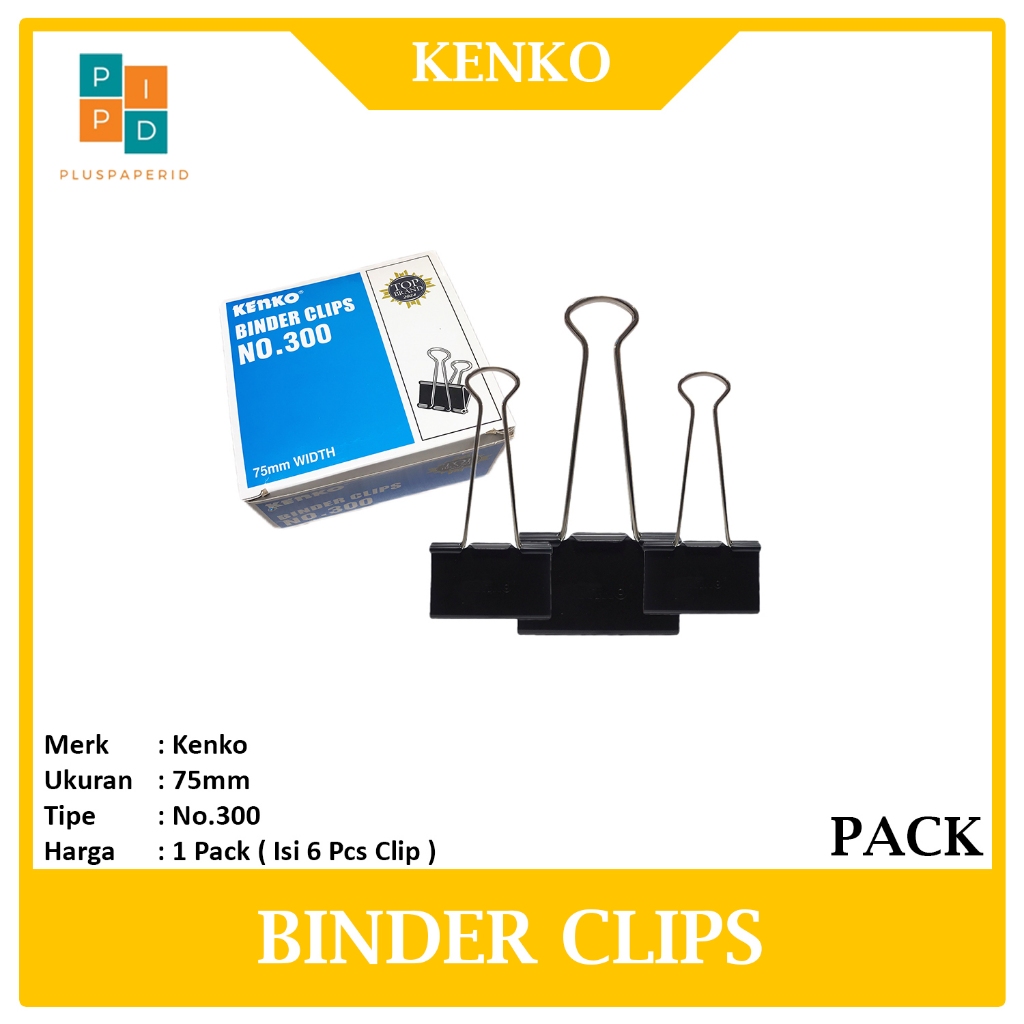 

KENKO - Binder Clips No.300 - Penjepit Kertas - Pack
