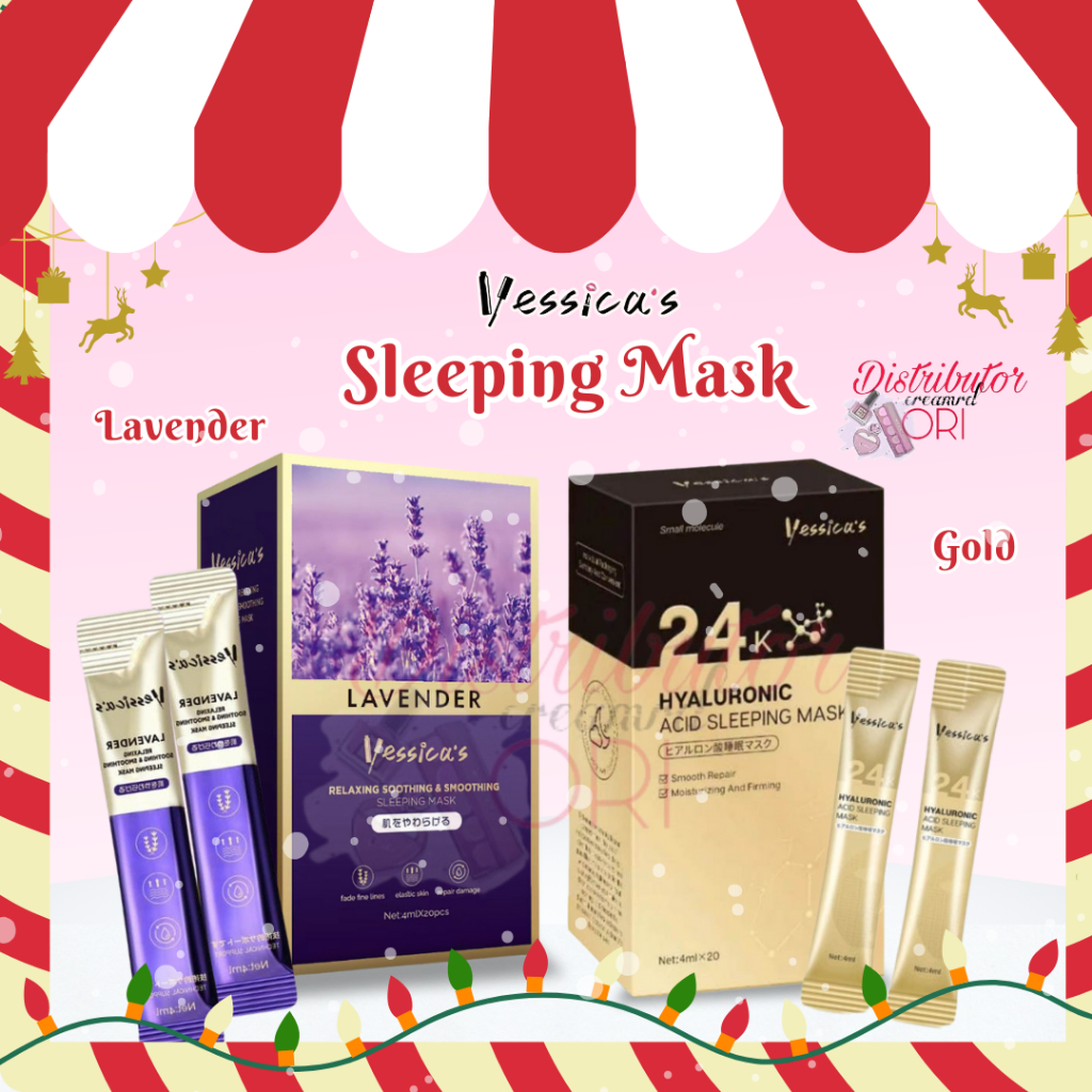YESSICA SLEEPING MASK ISI 20 SACHET ( HYALURONIC ACID 24K | LAVENDER )