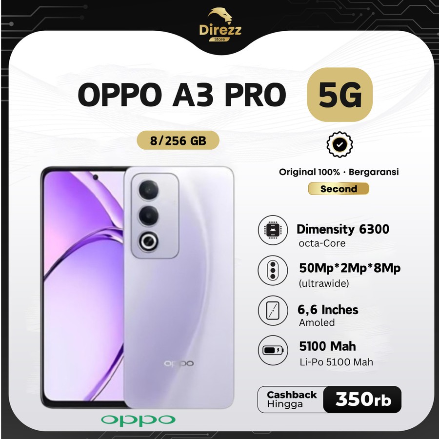oppo a3 pro 8/256 Second Resmi