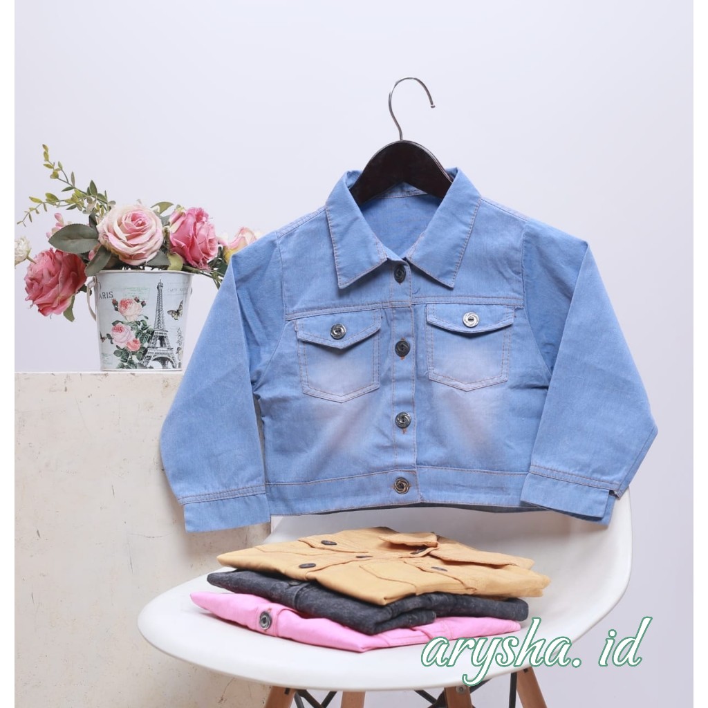 jaket Anak perempuan/jaket crop jeans  3-6 tahun