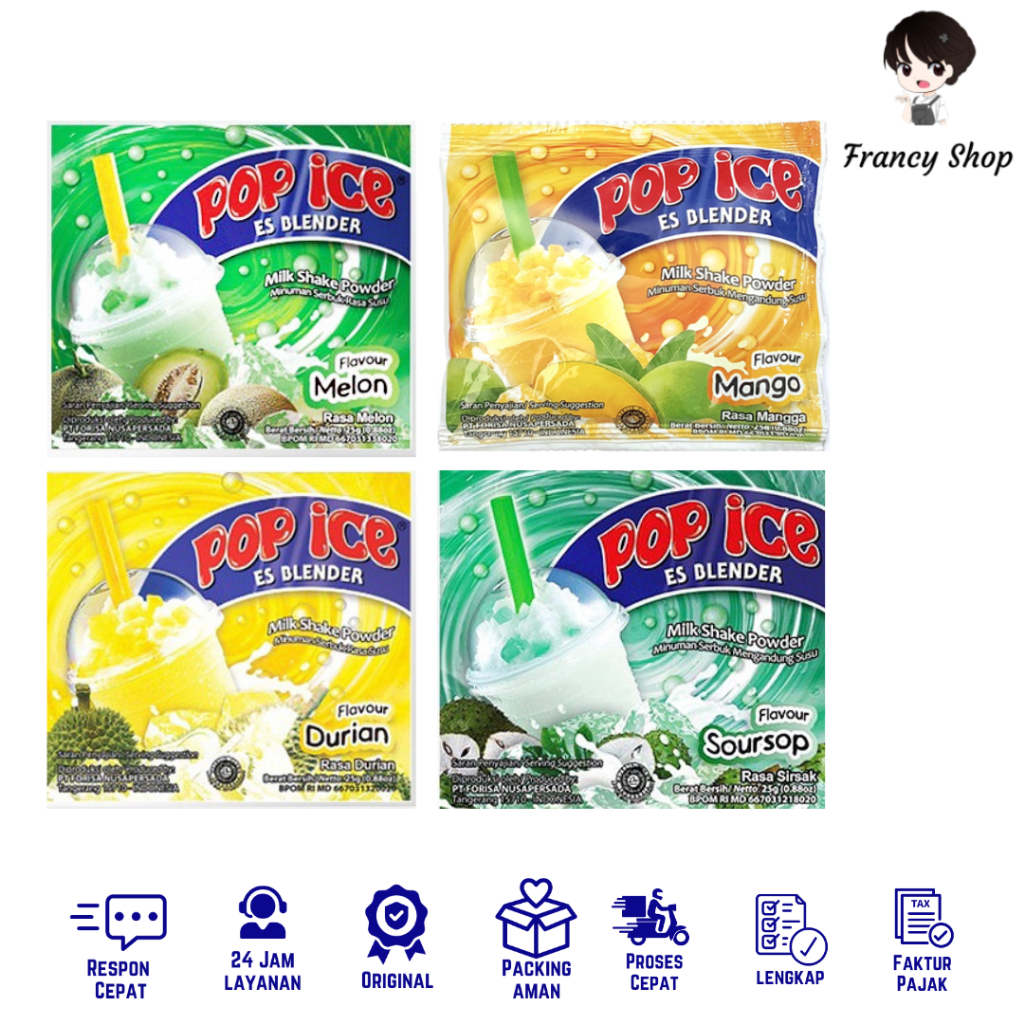 

Pop Ice Rasa Melon / Mangga / Durian / Sirsak 25 gr