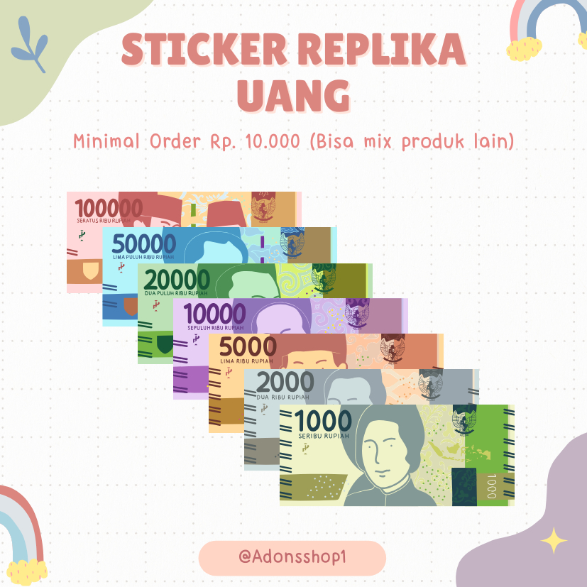 

[ECER] STICKER REPLIKA UANG / STICKER BUDGETTING / Sticker Menabung