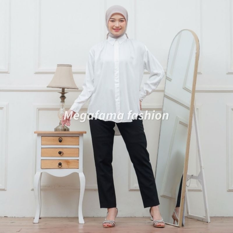 Kemeja Wanita Muslim Lengan Panjang Outfit Hijab || Kemeja Wanita Polos Kekinian || Baju Rayon Twill