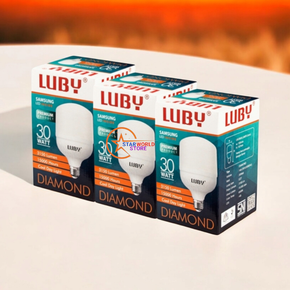 Paket 3 Pcs LUBY Diamond Lampu Bohlam LED 30 Watt / Paket Hemat 3 Pcs Lampu LED LUBY Diamond 30W