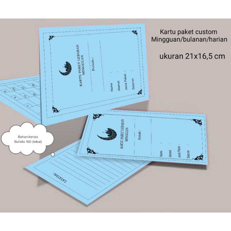 Kartu Paket Lebaran Mingguan, bulanan & harian