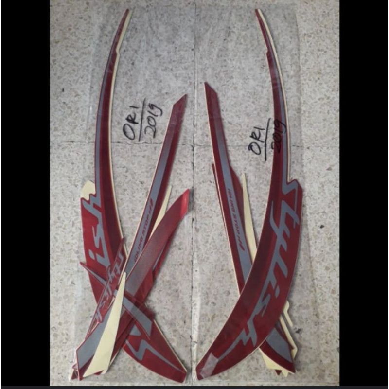 striping stiker list body Honda Scoopy fi donat dof merah THN 2019