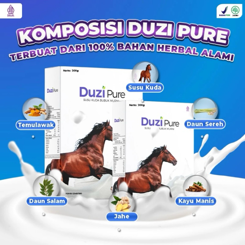 

Duzi Pure Susu Kuda Bubuk Murni 200 Gram - 3 Box