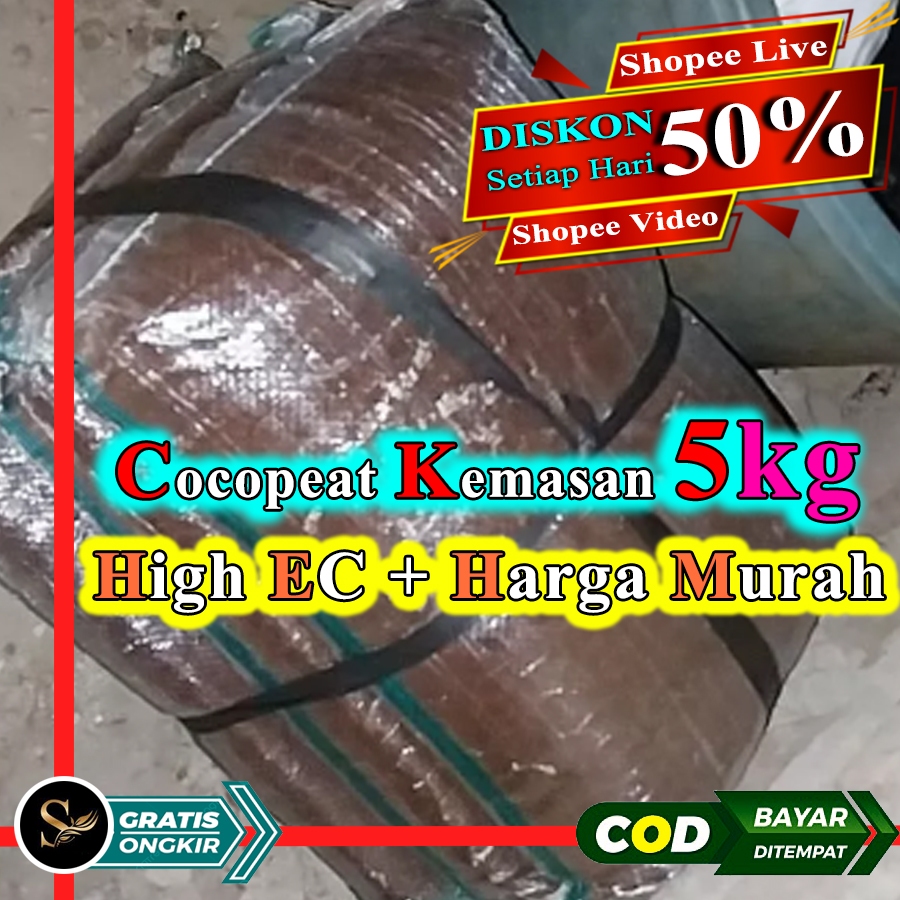 1 Karung Cocopeat Media Tanam Semai Benih Wajib Cuci Kemasan 5kg Media Tanam Kokopit Serabut Kelapa 