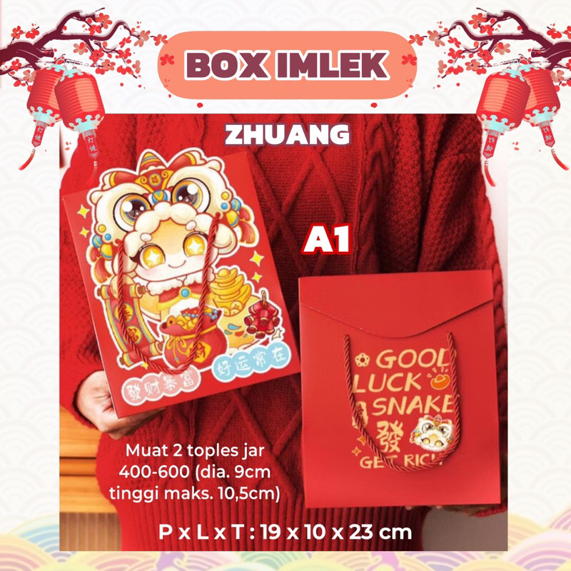 

ZHUANG | Box Hampers Toples Jar Tabung Imlek Kotak Gift Sincia Packaging Toples Kue Kering Chinese New Year CNY