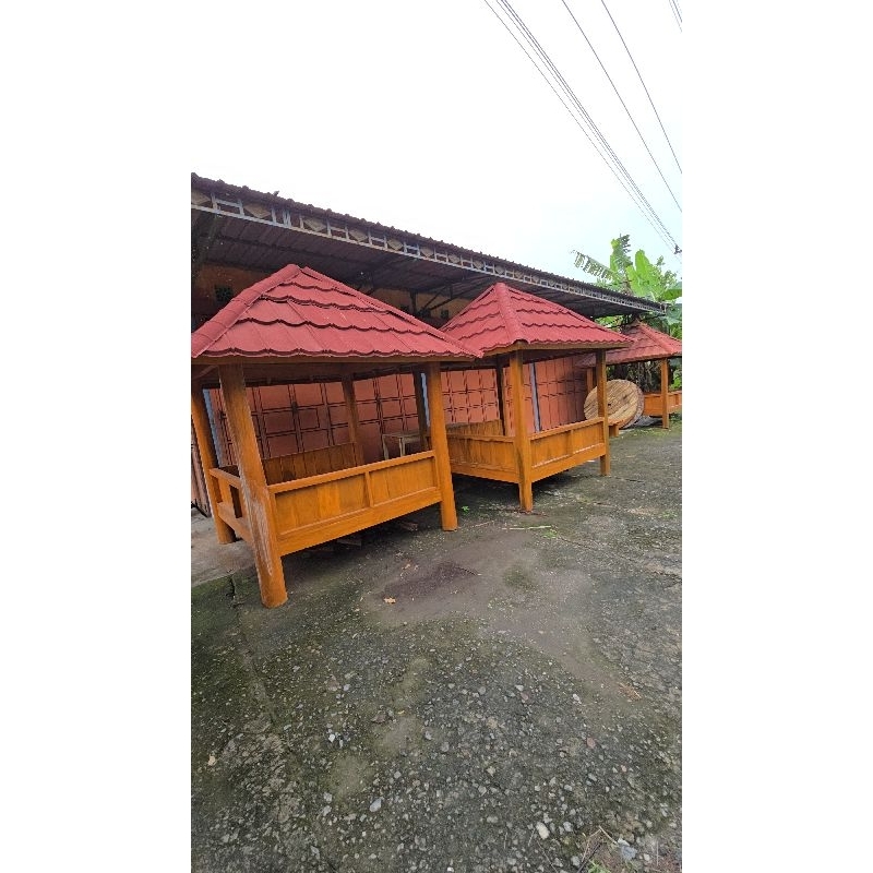 GAZEBO KAYU JATI ASLI - SAUNG KAYU JATI MURAH