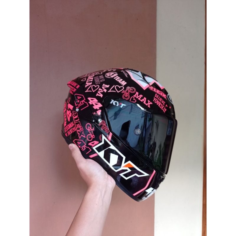 KYT NXRACE ALEIX ESPARGARO 2020 HELM FULLFACE KYT NXR Hitam pink kuning helm balap kyt