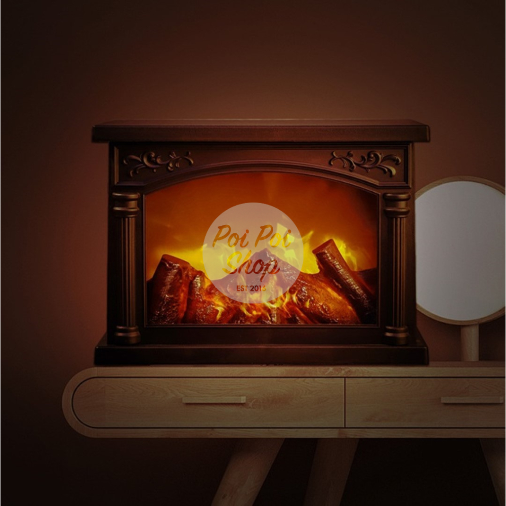 Lampu Dekor LED Fireplace Classic Api Unggun Tungku Api Erope Dekorasi Rumah Dinding Design Interior