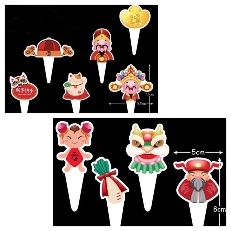 

TOPPER KUE IMLEK/CNY KECIL (1 PAX 10 PCS) MOTIF MIX