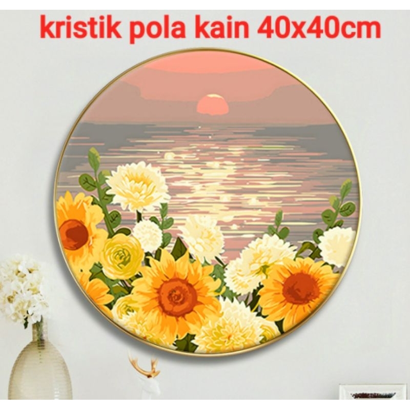DIY PAKET Kristik Bunga matahari aster Pola Kain cross stitch kit