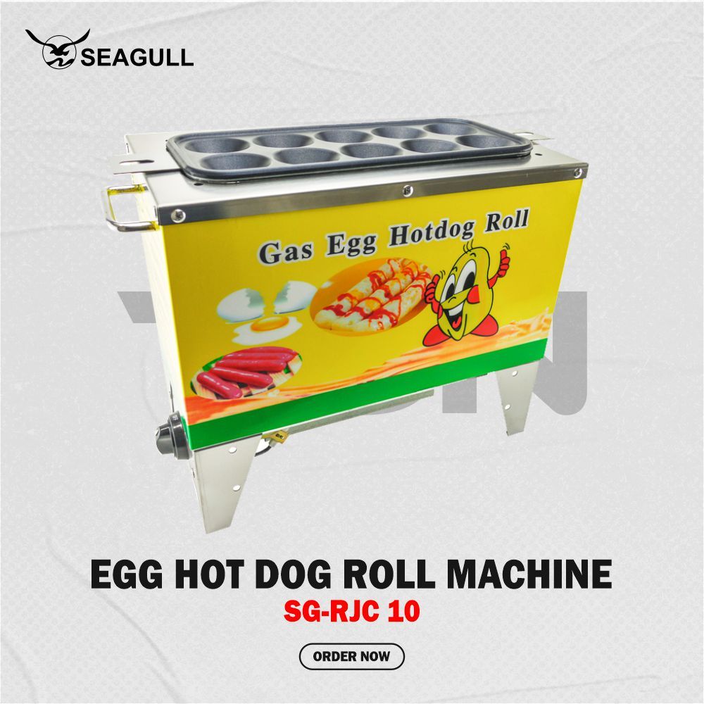 SEAGULL Mesin Pembuat Sosis Telur Sostel / Egg Roll Gas 10 Lubang Alat Pembuat Sosis