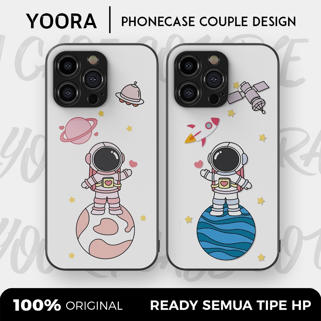 [AST03] Custom Case Couple Astronot Space Premium Bisa Untuk Semua Tipe Hp