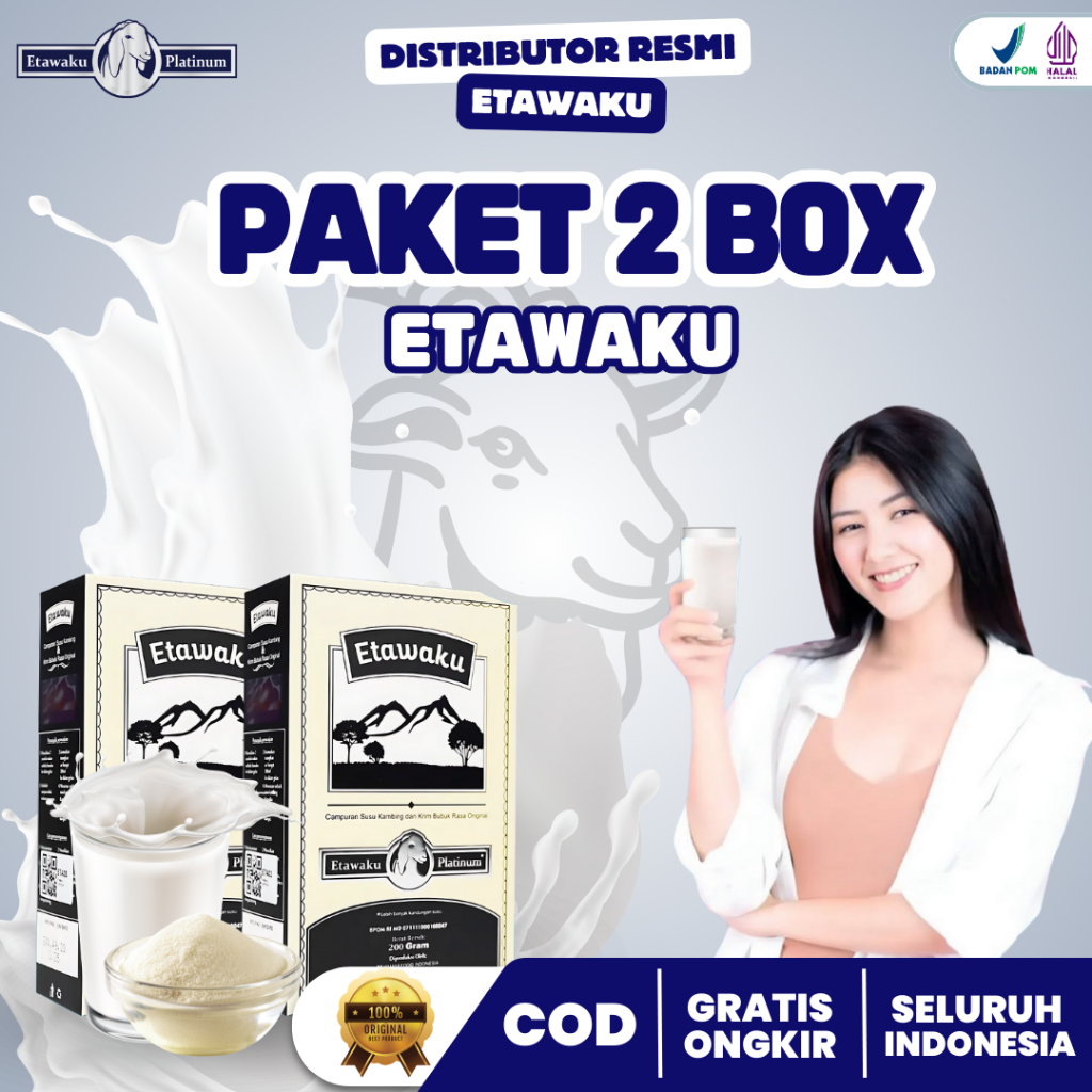 

Paket 2 Box Etawaku - Susu Etawa Meredakan Sesak Nafas Asma Darah Tinggi Nyeri Sendi dan Asam Urat