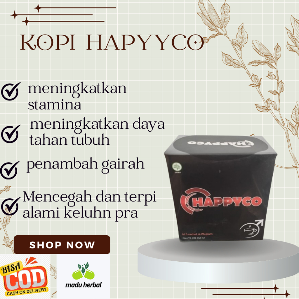

Kopi Hapyyco Herbal Stamina 100% Alami Obat Kuat Penambah Stamina