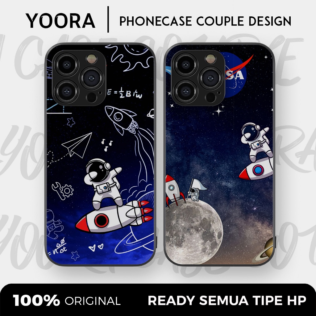 [AST18] Custom Case Couple Astronot Space Premium Bisa Untuk Semua Tipe Hp