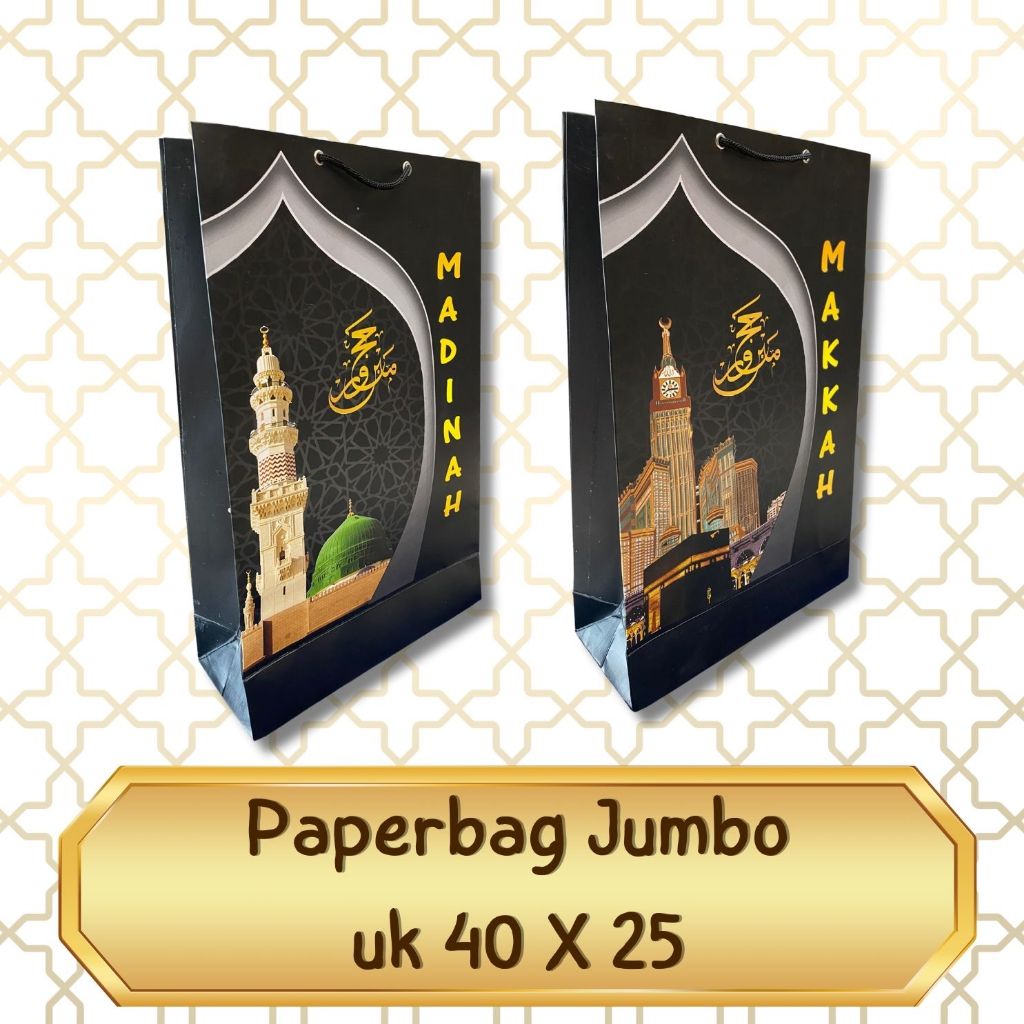 

OLEH OLEH HAJI DAN UMROH KEMASAN PAPERBAG HITAM GLOSI I HAMPERS HAJI DAN UMROH I GOODIEBAG GIFT FROM HAJI I TAS OLEH OLEH HAJI