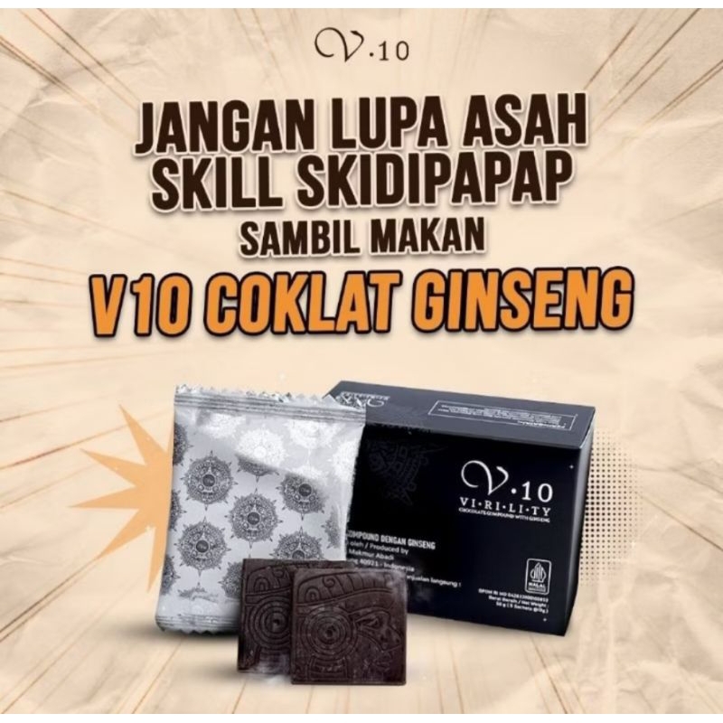 

V10 Virility Coklat Ginseng Premium - 1 Box Isi 5
