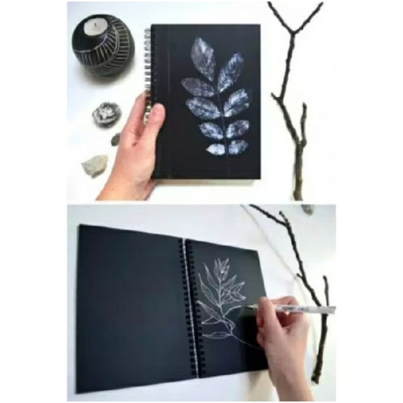 

Buku Hitam Polos B5,A5,dan A6 Sketchbook hitam Buku Seketsa Hitam Sketchbook Black Paper Brusphen
