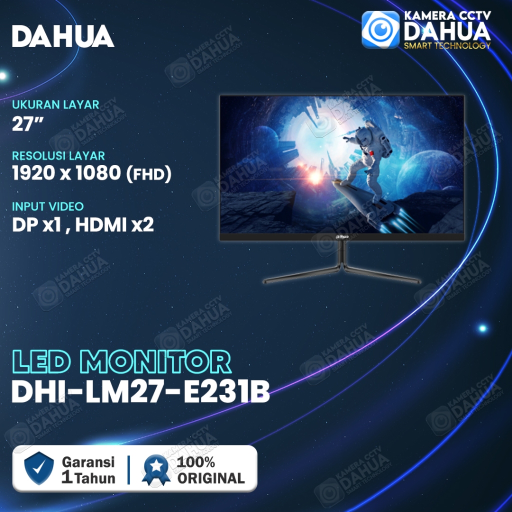 DAHUA DHI-LM27-E231B MONITOR GAMING 27" 180Hz FULL HD HDMI FHD 27 INCH